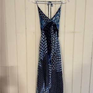 Flowy Blue Patterned Dress